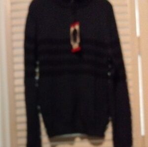 Men's Navy Cotton Knit Sweater